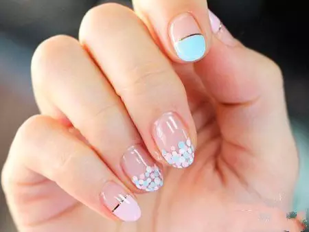 ٽوس ميخن واريء (46 فوٽن) تي Franch: ٽوس جي صورت ۾ فرانسيسي کيل manicure 17048_33