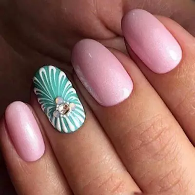 Pink-turquoise manicure (52 foto): unghie design in turchese combinato con vernice rosa 17174_31
