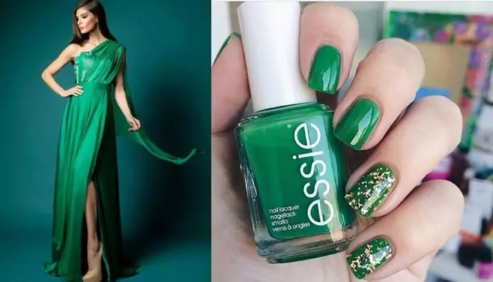 Manicure pod zielonej sukience (58 zdjęć): wybierz nail design dla mięty, turkusu lub szmaragdowej sukience 17178_2
