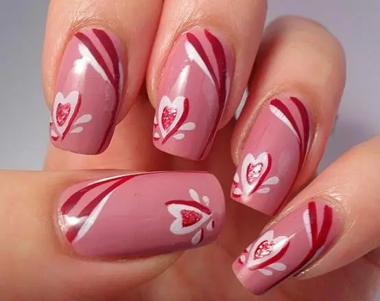 Red-pink manicure (26 photos): nail design ideas 17196_22