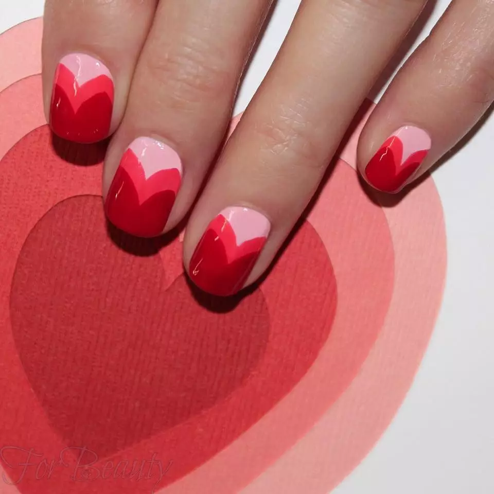 Red-Pink Manicure (26 billeder): Nail Design Idéer 17196_7
