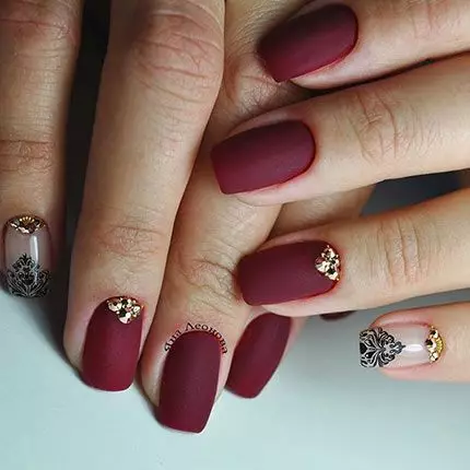 馬薩拉顏色修指甲（60張照片）：釘子設計與馬薩拉清漆，婚禮修指甲的想法 17204_43