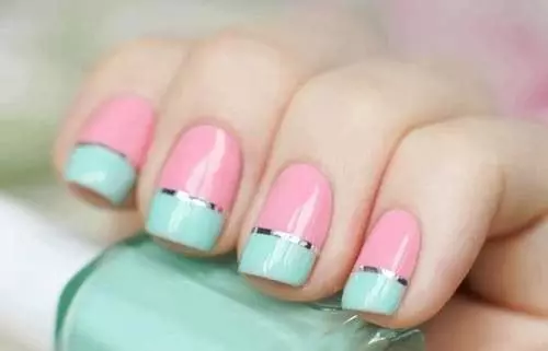 Mint-Umutuku Manicure (Amafoto 40): Mint Ibara ryimisumari 17215_10