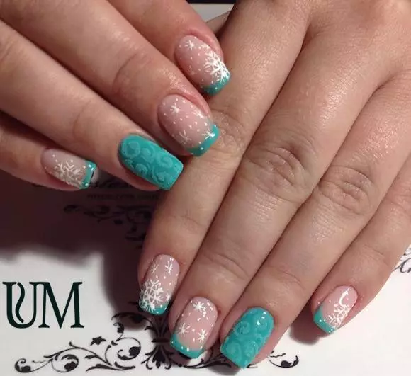 Mint-Umutuku Manicure (Amafoto 40): Mint Ibara ryimisumari 17215_26