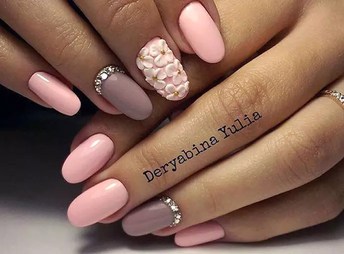 Kuning air-Pink Manicure (26 foto): Idea Nail Design 17225_23