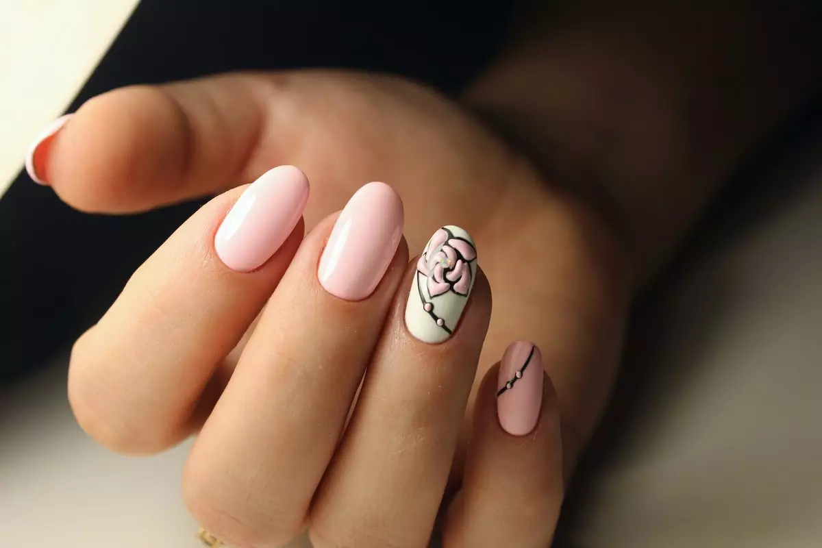 Kuning air-Pink Manicure (26 foto): Idea Nail Design 17225_6