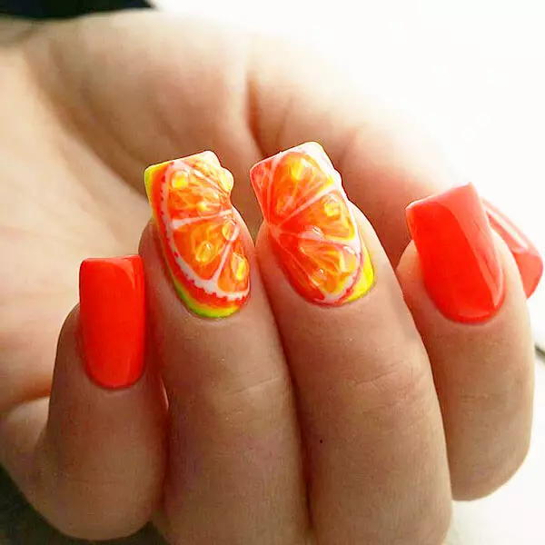Дизайн на портокалови нокти (57 снимки): Маникюр с кристали и пайети в теракота, моркови и червени тонове 17227_20