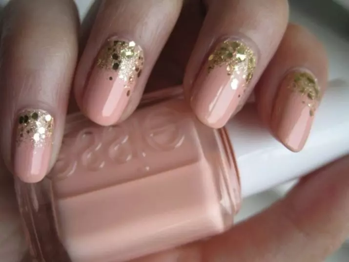 Pink Golden Manicure (32 Billeder): Negleindretning med Golden Pink Lak 17228_2