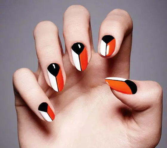 Manicure hitam dan oranye (28 foto): Ide Desain Kuku 17232_15