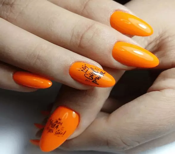 Sort og orange Manicure (28 billeder): Nail Design Idéer 17232_5