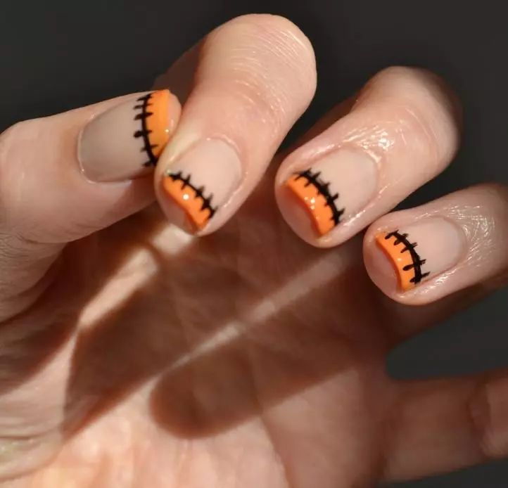 Manicure hitam dan oranye (28 foto): Ide Desain Kuku 17232_6