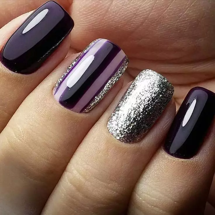 Manîzûna Plum (41 wêne): Nail Design bi rengê kulikê 17238_22