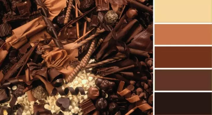 Shokoladli manikyur (54 ta rasm): Tishish dizayni chizilgan shokolad rangi bilan 17239_24