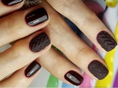 Chokolade Manicure (54 billeder): Nail Design med chokoladefarve med tegninger 17239_40