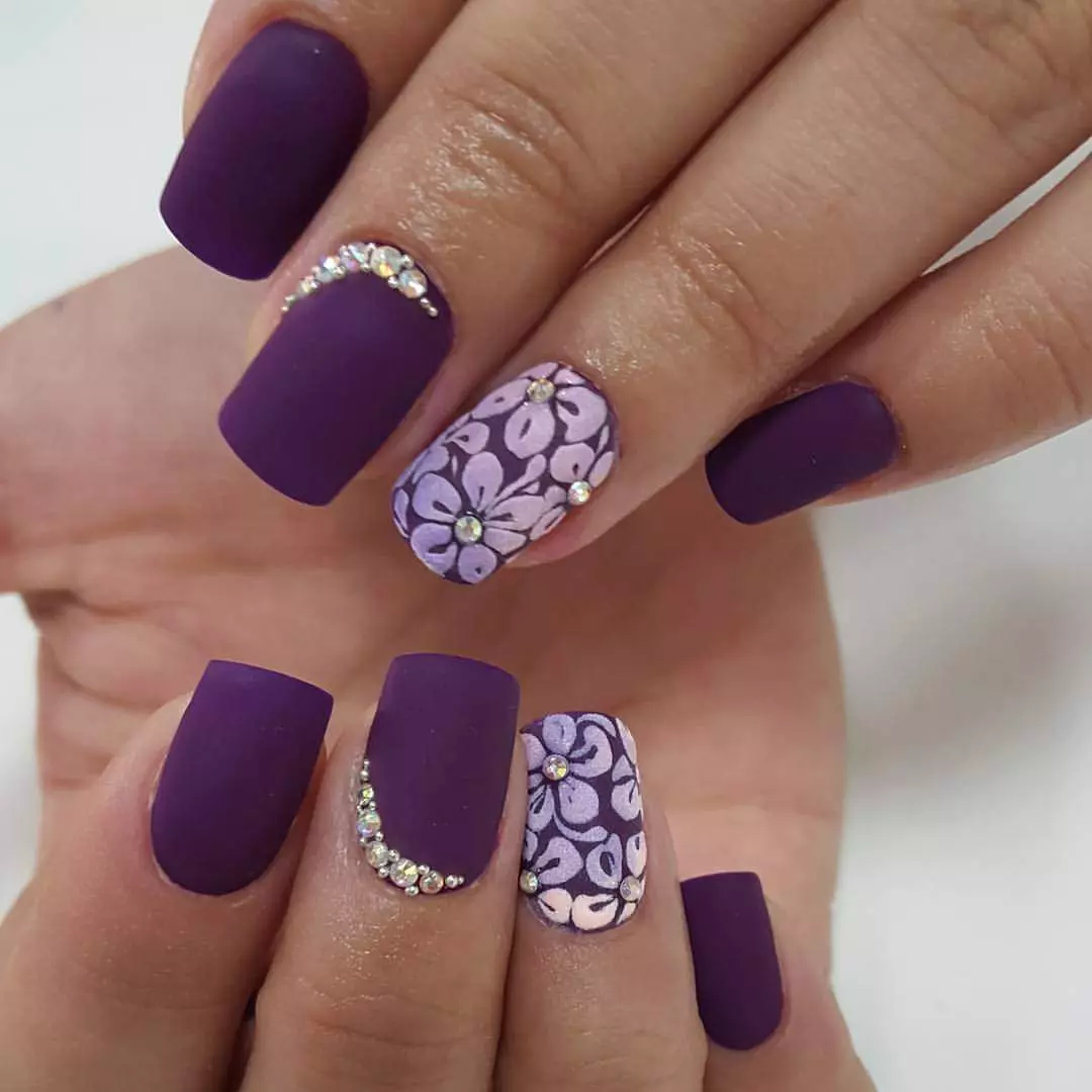 Manicure terong (40 poto): Suppain kilef Terong 17249_18