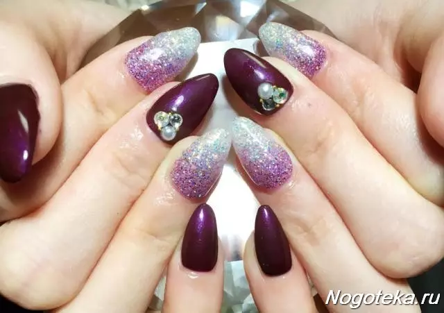 Manicure bakłażan (40 zdjęć): Bakłażan Kolor Design Paznokci 17249_6