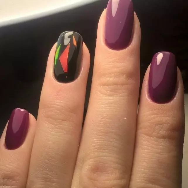 Manicure bakłażan (40 zdjęć): Bakłażan Kolor Design Paznokci 17249_9