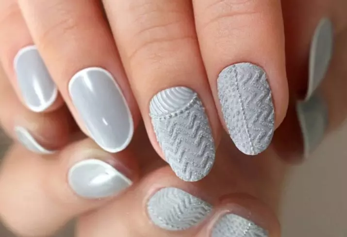 Grey Manicure (76 bilder): Nail design med svart og grå lakk og vakre kombinasjoner med blå paljetter og perler 17253_68