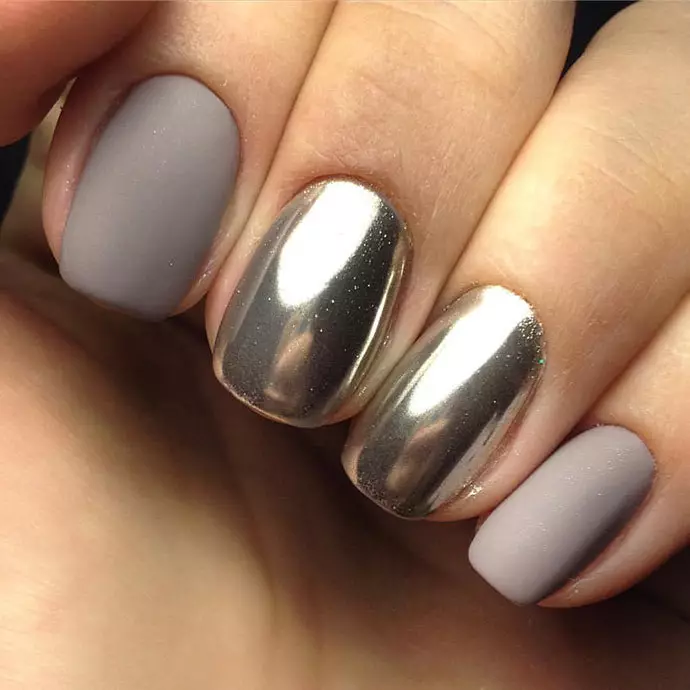 Manîzûnek Grey (76 Wêneyên): Nail Design with Lacquer Black and Grey 17253_72