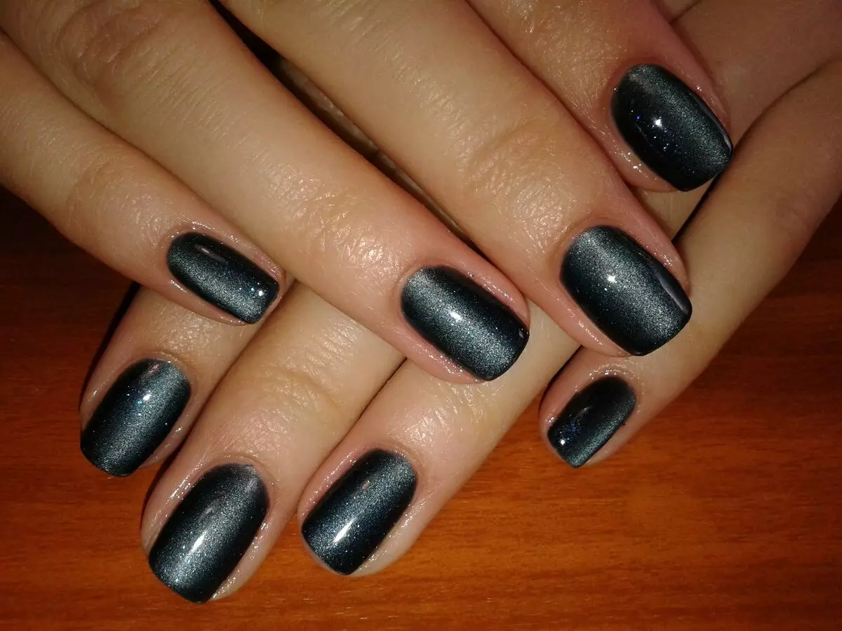Manîzûnek Grey (76 Wêneyên): Nail Design with Lacquer Black and Grey 17253_73