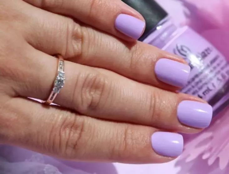 Skey-Lilac Manicurure (45 Сүрөт): Тырмак дизайны жарык сирень жана кызгылт көк түстөгү 17254_14