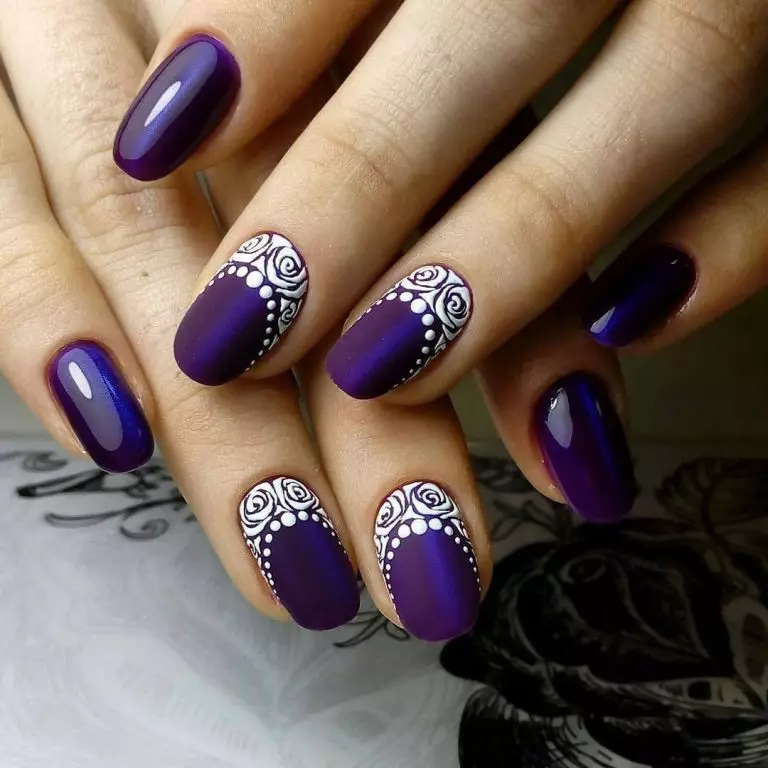 Manikan SKey-Lilac (45 Foto): Desain Nail ing Lilac Lilac lan Violet 17254_17