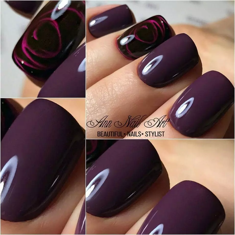 Senic-Lilac Manicure (linepe tse 45): Nail e qaqisa ka mabone a bobebe le violet shades 17254_18