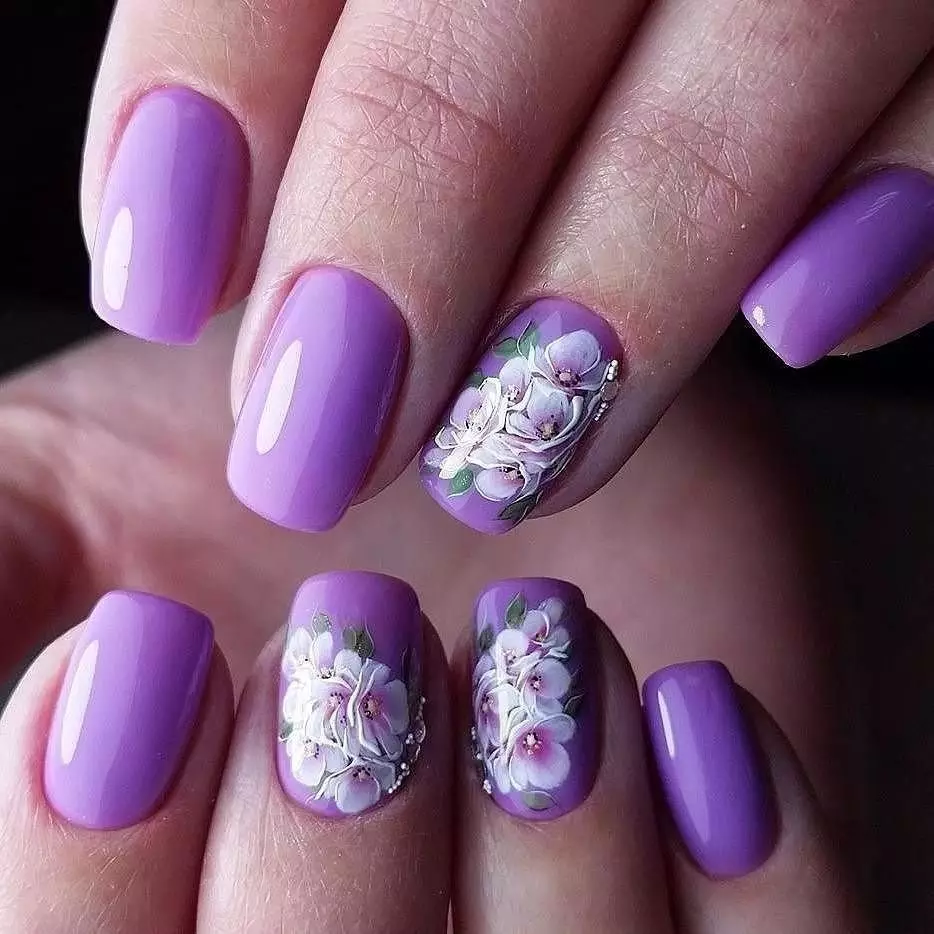 Skey-Lilac Làm móng tay (45 ảnh): Thiết kế móng tay trong Lilac Light và Violet Shades 17254_28