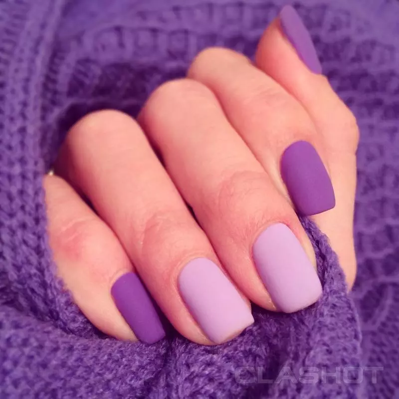 I-Skey-Lilac Manicure (izithombe ezingama-45): Idizayini yezipikili ku-Lilac Lilac kanye ne-Violet Shades 17254_29