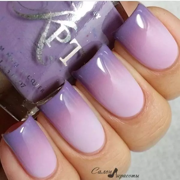 Senic-Lilac Manicure (linepe tse 45): Nail e qaqisa ka mabone a bobebe le violet shades 17254_34