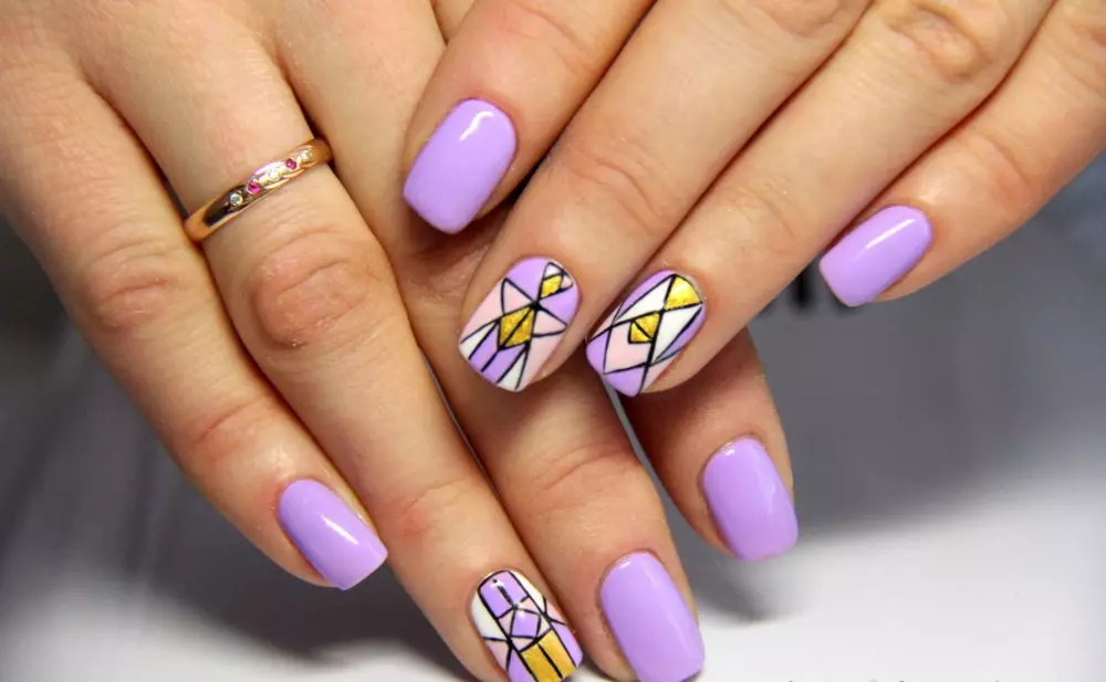 Manikan SKey-Lilac (45 Foto): Desain Nail ing Lilac Lilac lan Violet 17254_36