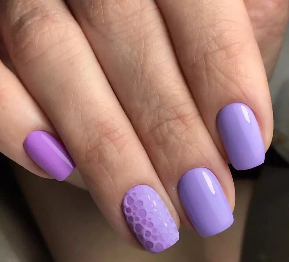 MANICURA SKEY-LILAC (45 fotos): diseño de uñas en lila ligera y tonos violetas 17254_6