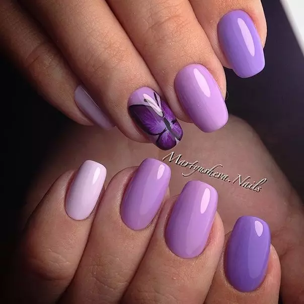 Manicure dalam warna ungu (32 gambar): Idea reka bentuk kuku 17257_8