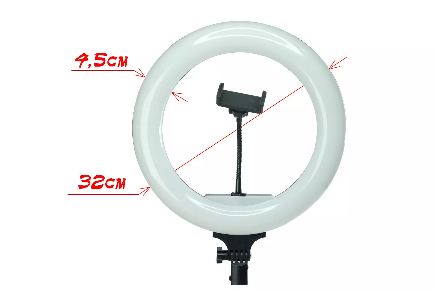 Ring lamp with remote control: how does it work and how to use it? How to connect the lamp? Models 32-36 and 54 cm with control panel for selfie, other options 17403_18