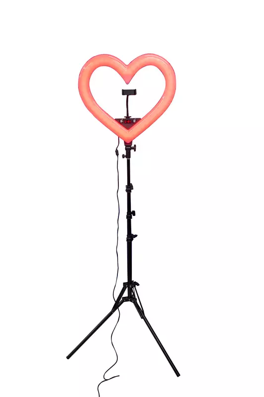Lampada ad anello cuore: un modello a forma di cuore con un treppiede per selfie, le loro sfumature di loro scelta 17404_17