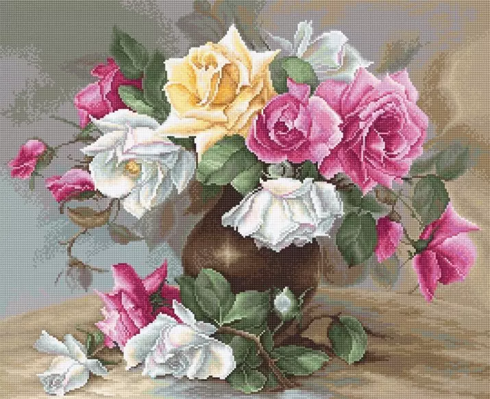刺繍LUCA-Sのセット：新しいクロス刺繍、「ピンクバラ」と「牡丹と花瓶」、「自然の偉大さ」やその他のセット 17455_23