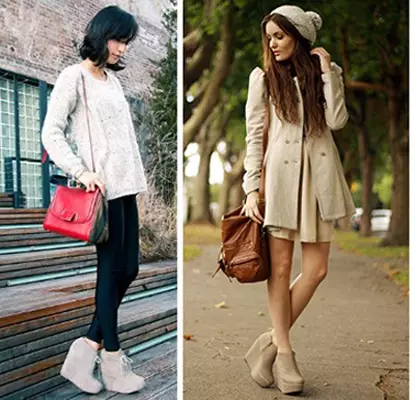 Botas de tobillo beige (63 fotos): Qué usar modelos de invierno en un talón 1798_21