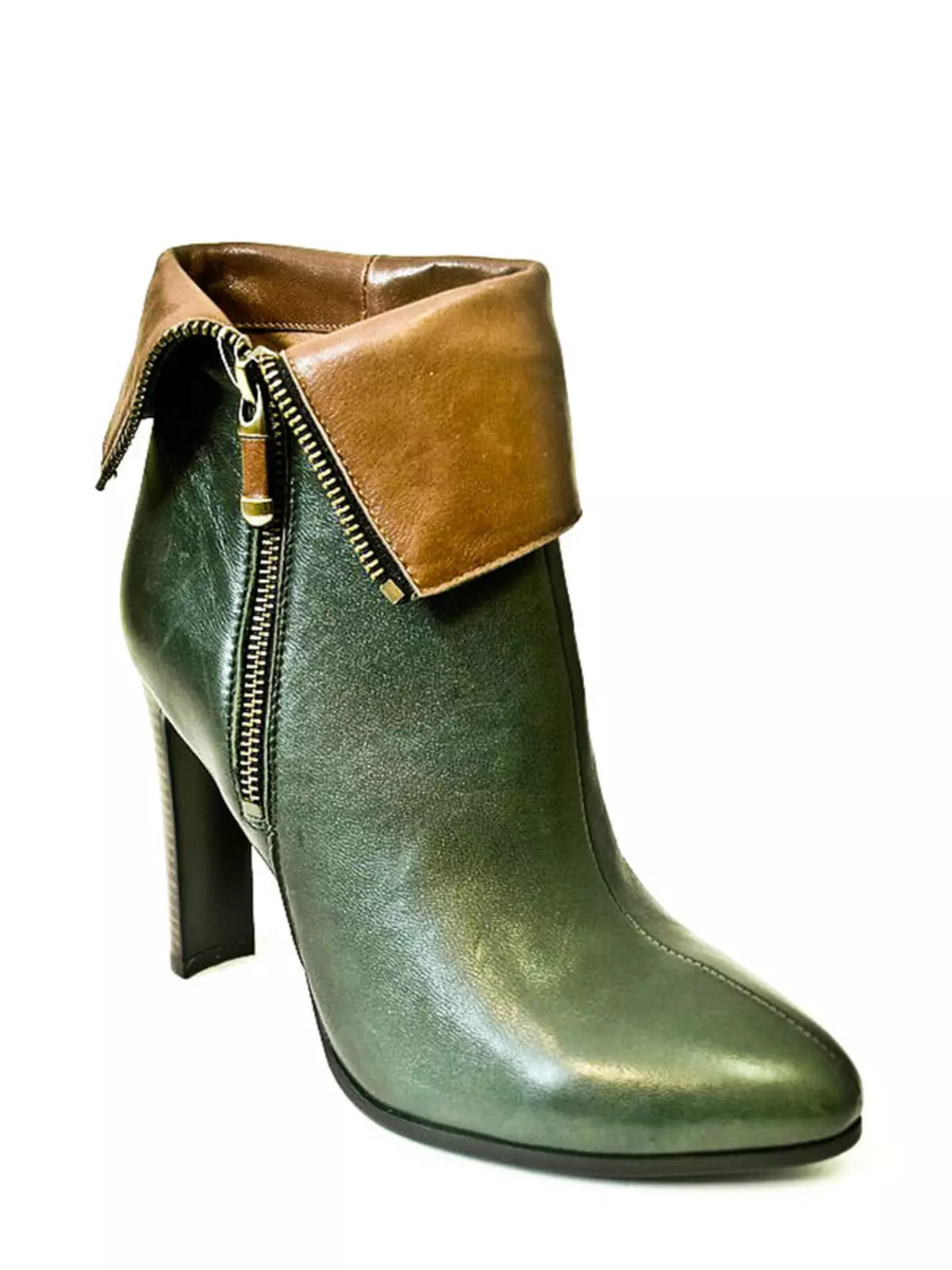 綠色踝靴（43張照片）：穿絨面革和皮革深綠色型號 1799_2