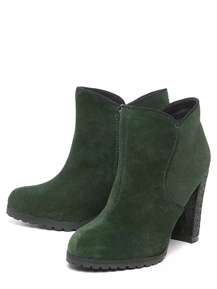 Green Ankle Boots (Hotunan 43): Abin da zai sa Fata da Fata Dark Green Model 1799_5