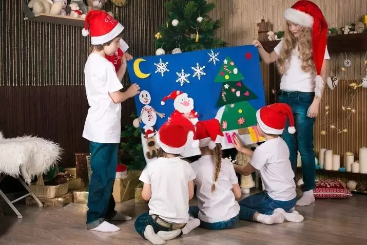 Kompetisies en speletjies vir kinders vir die nuwe jaar: Nuwejaar se snaakse kinderspele by die huis naby die Kersboom, snaaksverhuising en speletjies met take op die straat 18043_25