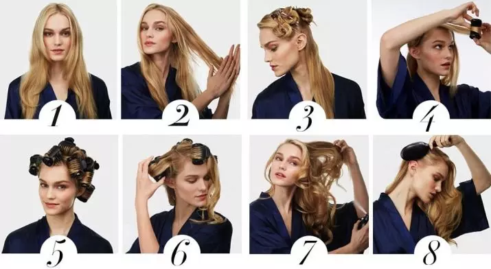 Απλά hairstyles για το νέο έτος: ελαφρύ και όμορφες μπούκλες για κορίτσια σε μεσαία και άλλα μαλλιά. Ουρές και πλεξούδες. Πώς να κάνετε γρήγορα το Νέο Έτος Styling με τα χέρια σας; 18079_10