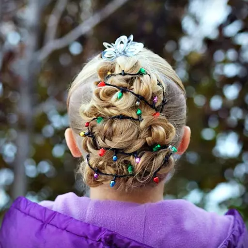 Hairstyles thjeshtë për Vitin e Ri: curls lehtë dhe të bukur për vajzat në flokë të mesme dhe të tjera. Tails dhe braids. Si të shpejt të bëni styling të Vitit të Ri me duart tuaja? 18079_31