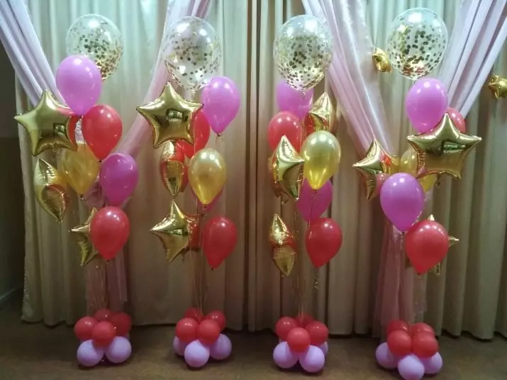 Decoratie ballen voor verjaardag: Hoe de bal te versieren met ballen en de hal? Schoonmaak ballonnen voor mannen, vrouwen en kinderen 18125_32