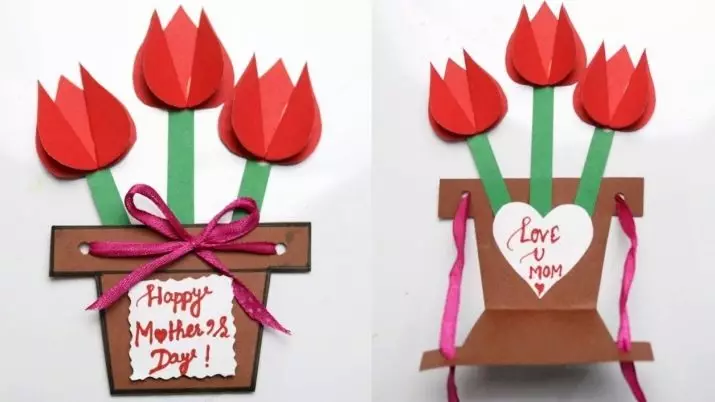 Flores O 8 de marzo o fai vostede mesmo: como facer unha artesanía de papel de papel ondulado? Ramo de papel coloreado nun vaso, tulipas e outras opcións 18183_52
