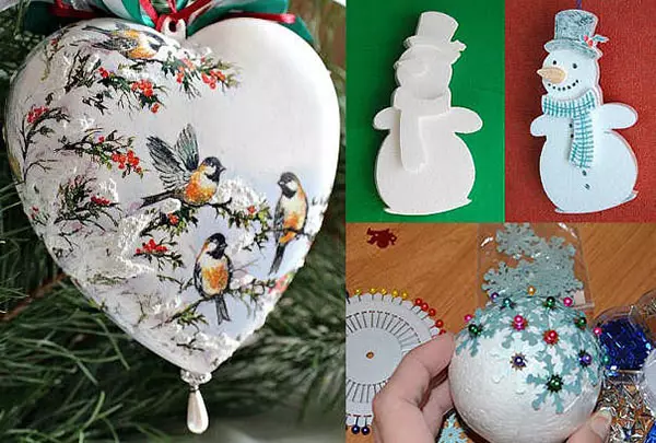 Nieuwjaarsspeelgoed doe het zelf (64 foto's): hoe decoraties op de kerstboom voor het nieuwe jaar te maken? Hoe maak je ze thuis van gloeilampen en wol? Andere masterclasses 18287_18
