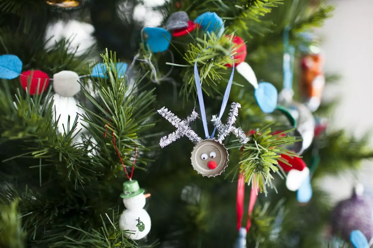 Novoletne igrače to storijo sami (64 fotografij): Kako narediti okraske na božičnem drevesu za novo leto? Kako jih narediti od žarnic in volne doma? Drugi mojstrski razredi 18287_9