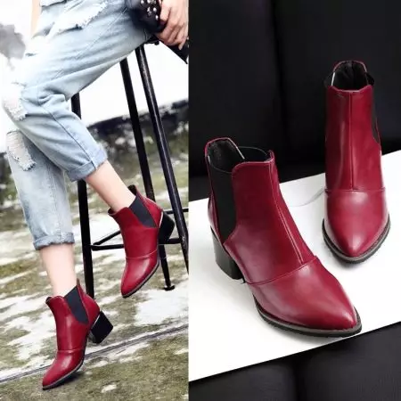 Boots (135 ritratt): Xejriet tal-moda 2021, minn Red Rock, EVA, ġemel, grinders, kif tilbes derby ma 'jeans, militari u stil ta' Burgundy 1842_23