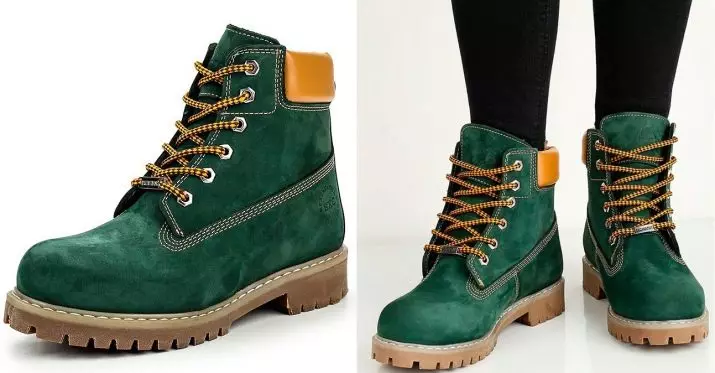 Botas verdes (45 fotos): modelos de inverno feminino, com que vestindo os sapatos verdes escuros de Nubuck 1846_18