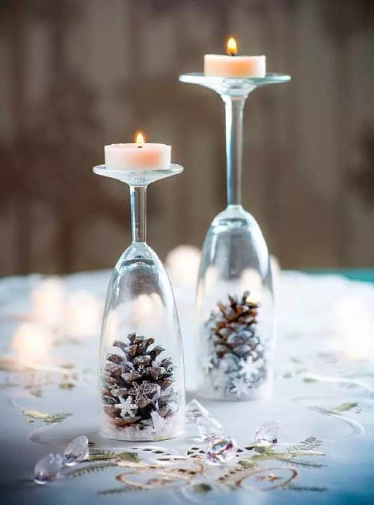 Kerzenständer aus einem Glas: Wie kann man Ihre eigenen Hände für das neue Jahr ein Kerzenständer aus Festo auf einem langen Bein und einem Glas machen? Schritt-für-Schritt-Handbuch Anweisungen 184_12