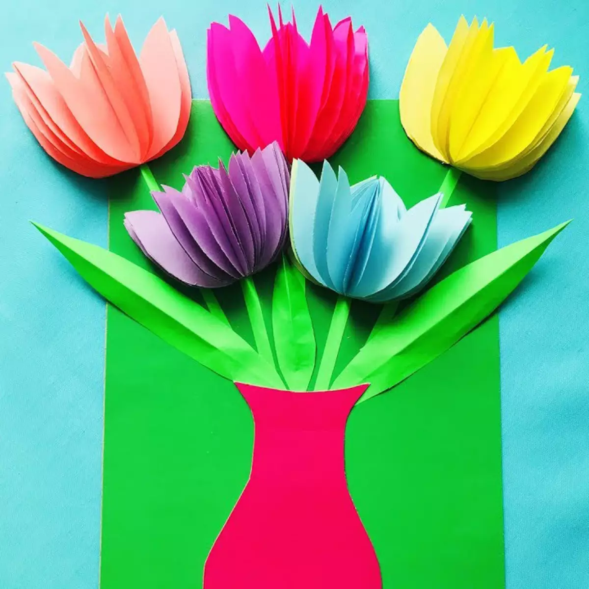 Цветы для мамы своими руками из бумаги. Подарок маме из цветной бумаги.